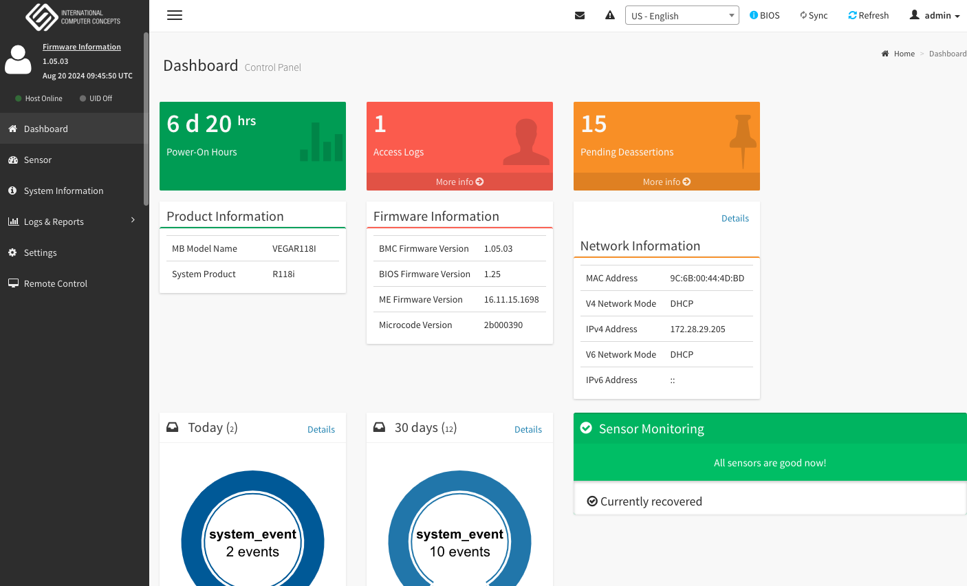 IPMI Dashboard Interface